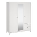 Maria  Wardrobe with 2 Doors 1 Mirror Door 2 Drawers White