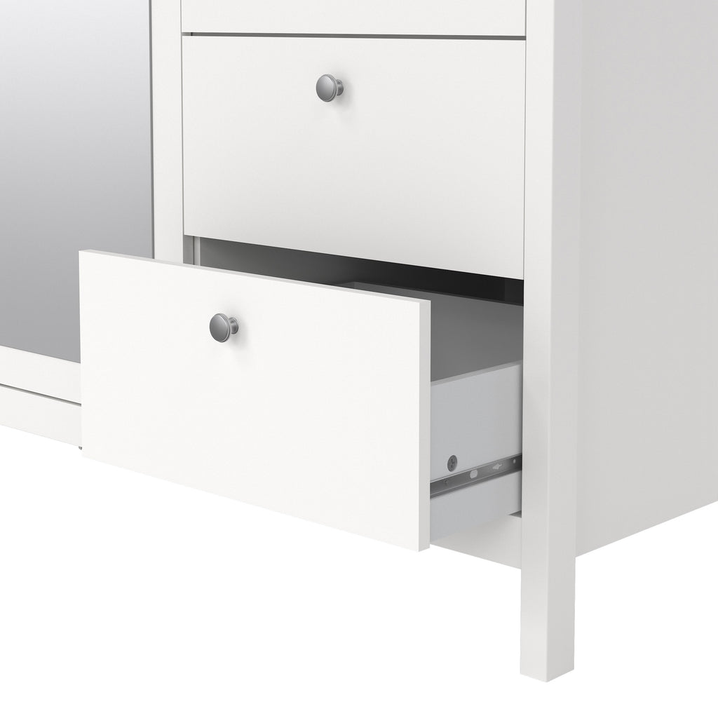 Maria  Wardrobe with 2 Doors 1 Mirror Door 2 Drawers White