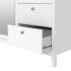 Maria  Wardrobe with 2 Doors 1 Mirror Door 2 Drawers White