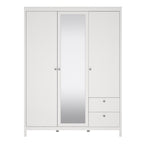 Maria  Wardrobe with 2 Doors 1 Mirror Door 2 Drawers White
