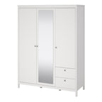 Maria  Wardrobe with 2 Doors 1 Mirror Door 2 Drawers White