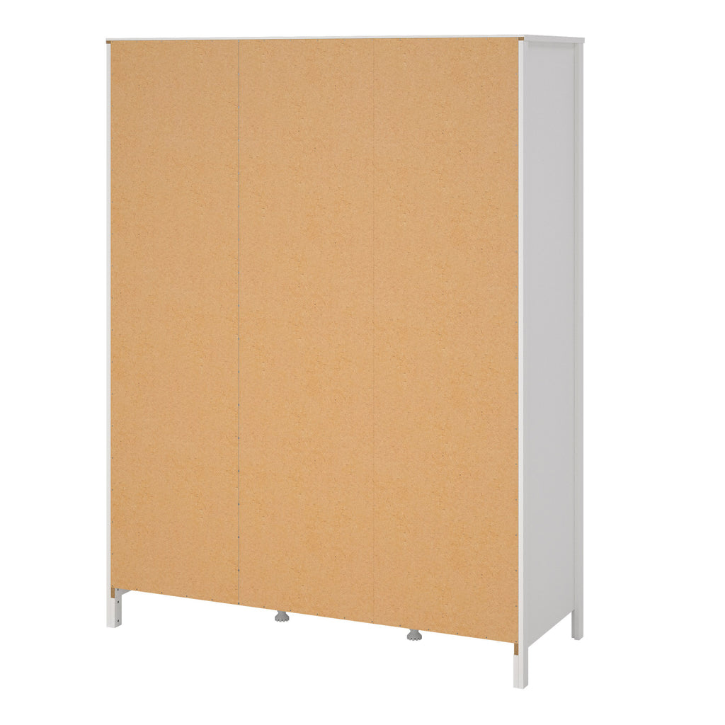 Maria  Wardrobe with 2 Doors 1 Mirror Door 2 Drawers White