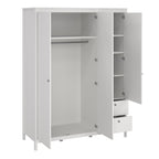 Maria  Wardrobe with 2 Doors 1 Mirror Door 2 Drawers White