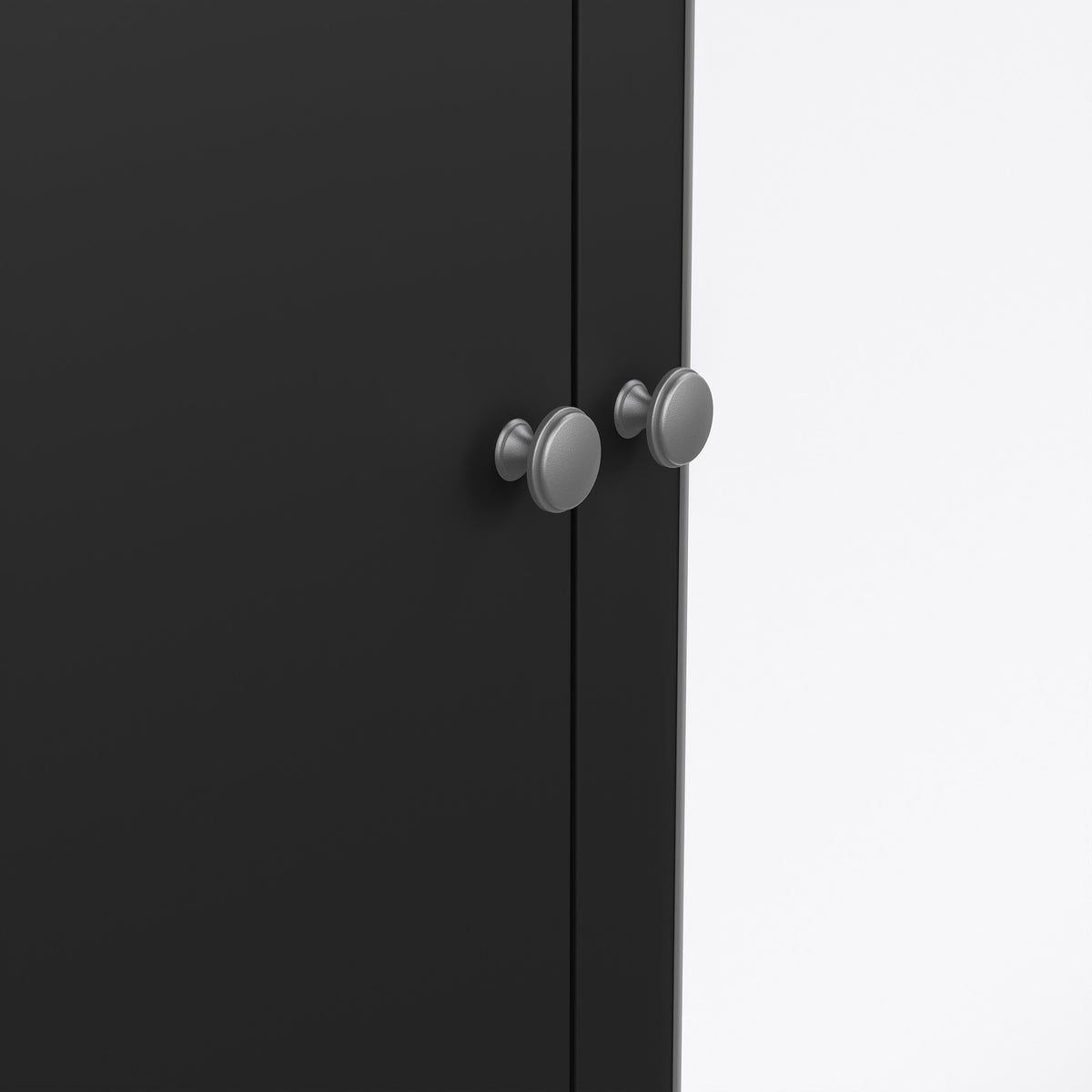 Maria Wardrobe with 2 Doors 1 Mirror Door 2 Drawers Matt Black