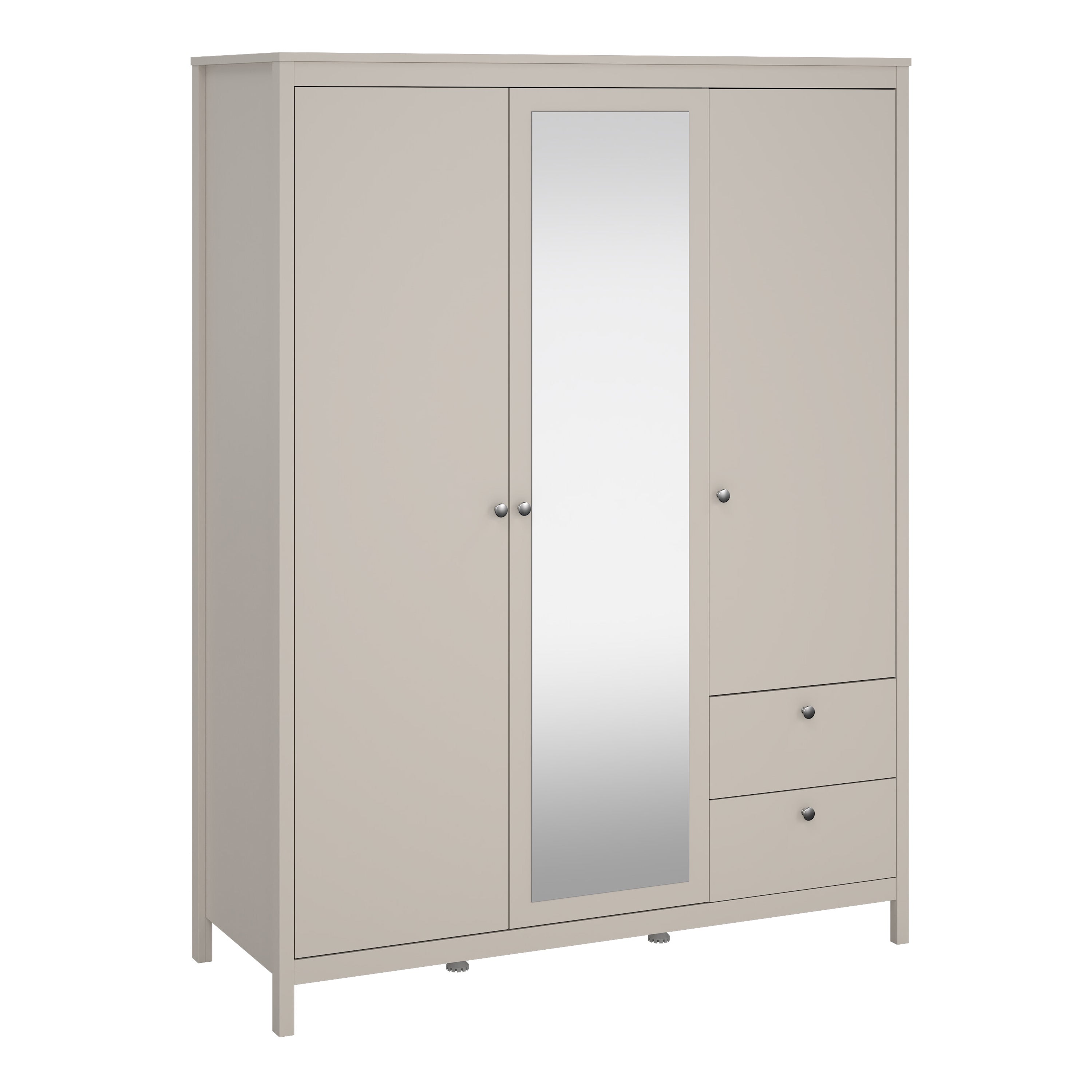 Maria Wardrobe with 2 Doors + 1 Mirror Door + 2 Drawers in Cashmere