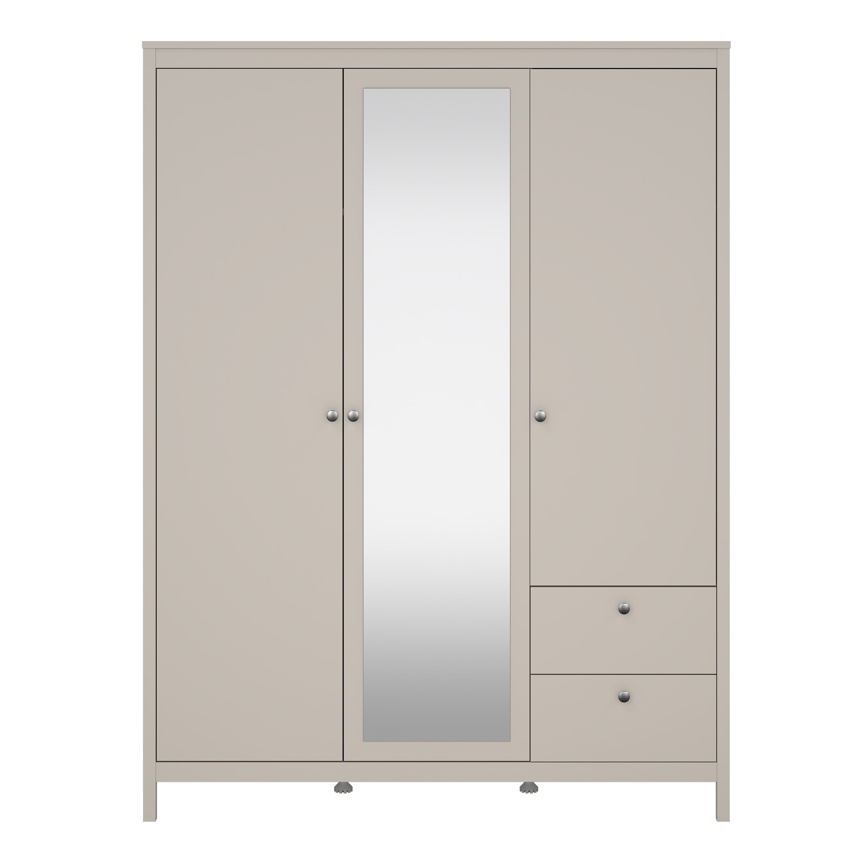 Maria Wardrobe with 2 Doors + 1 Mirror Door + 2 Drawers in Cashmere