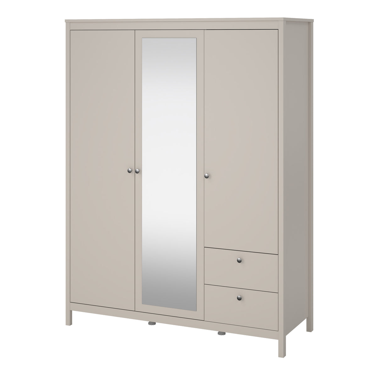 Maria Wardrobe with 2 Doors + 1 Mirror Door + 2 Drawers in Cashmere
