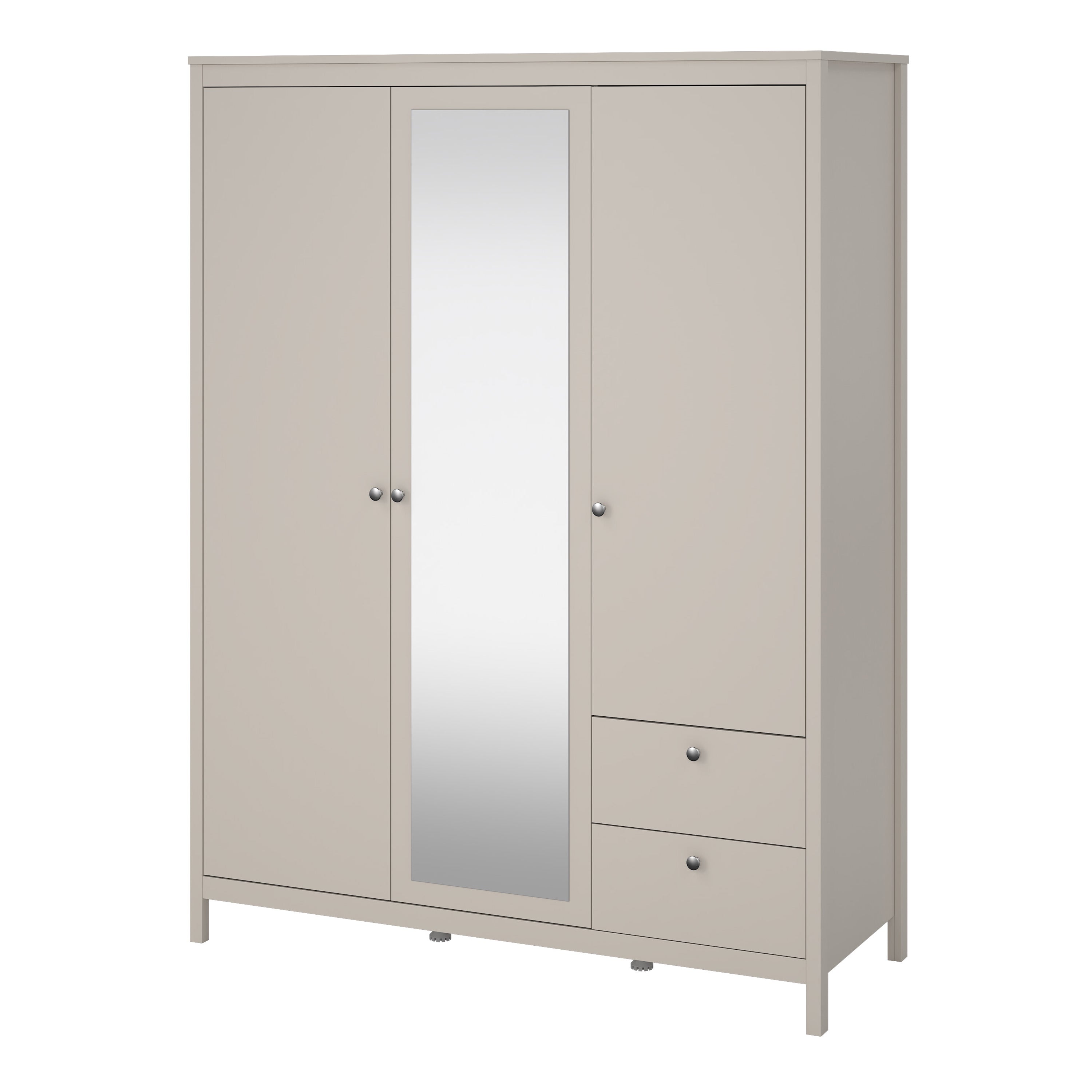 Maria Wardrobe with 2 Doors + 1 Mirror Door + 2 Drawers in Cashmere