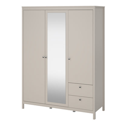 Maria Wardrobe with 2 Doors + 1 Mirror Door + 2 Drawers in Cashmere