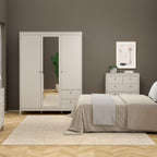 Maria Wardrobe with 2 Doors + 1 Mirror Door + 2 Drawers in Cashmere