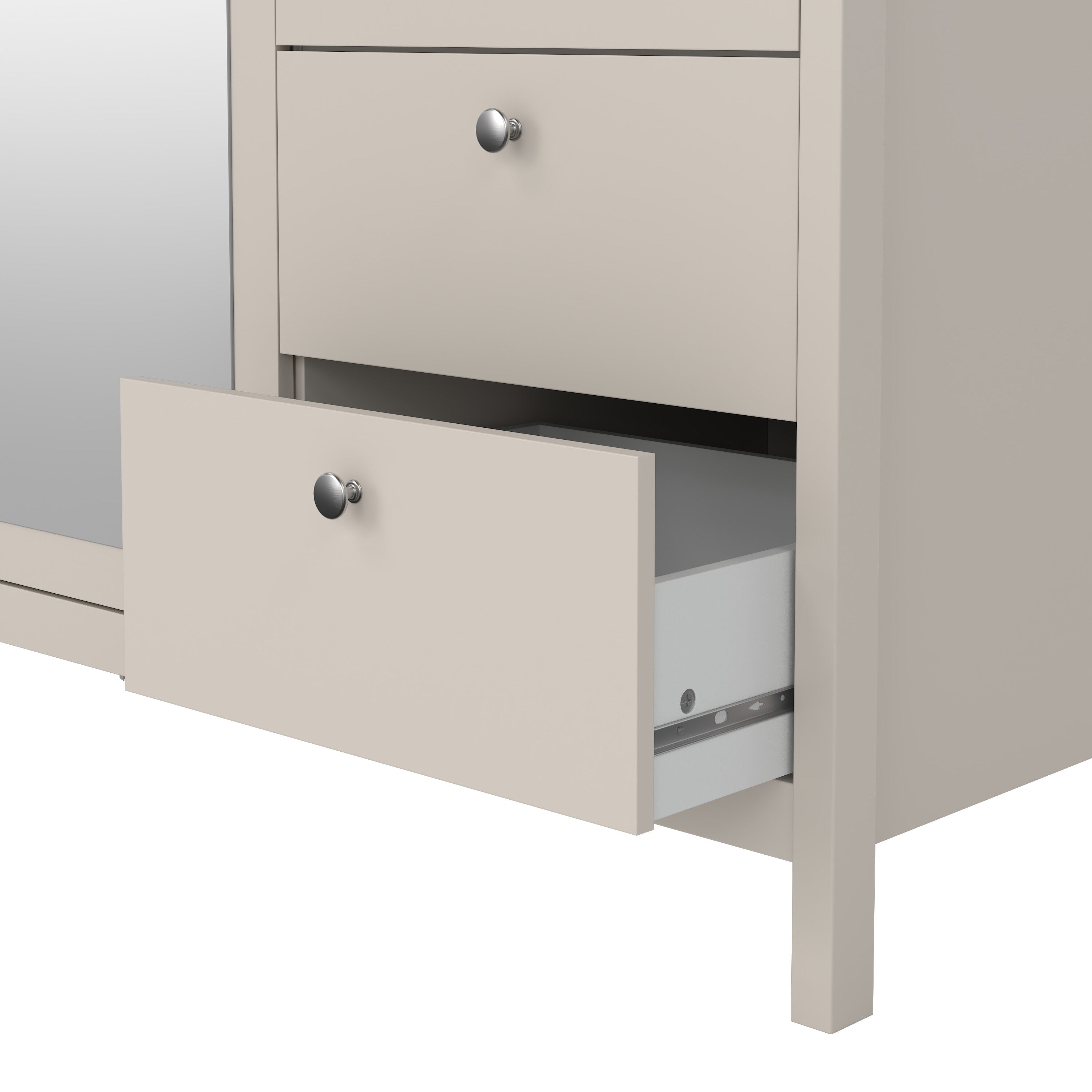 Maria Wardrobe with 2 Doors + 1 Mirror Door + 2 Drawers in Cashmere