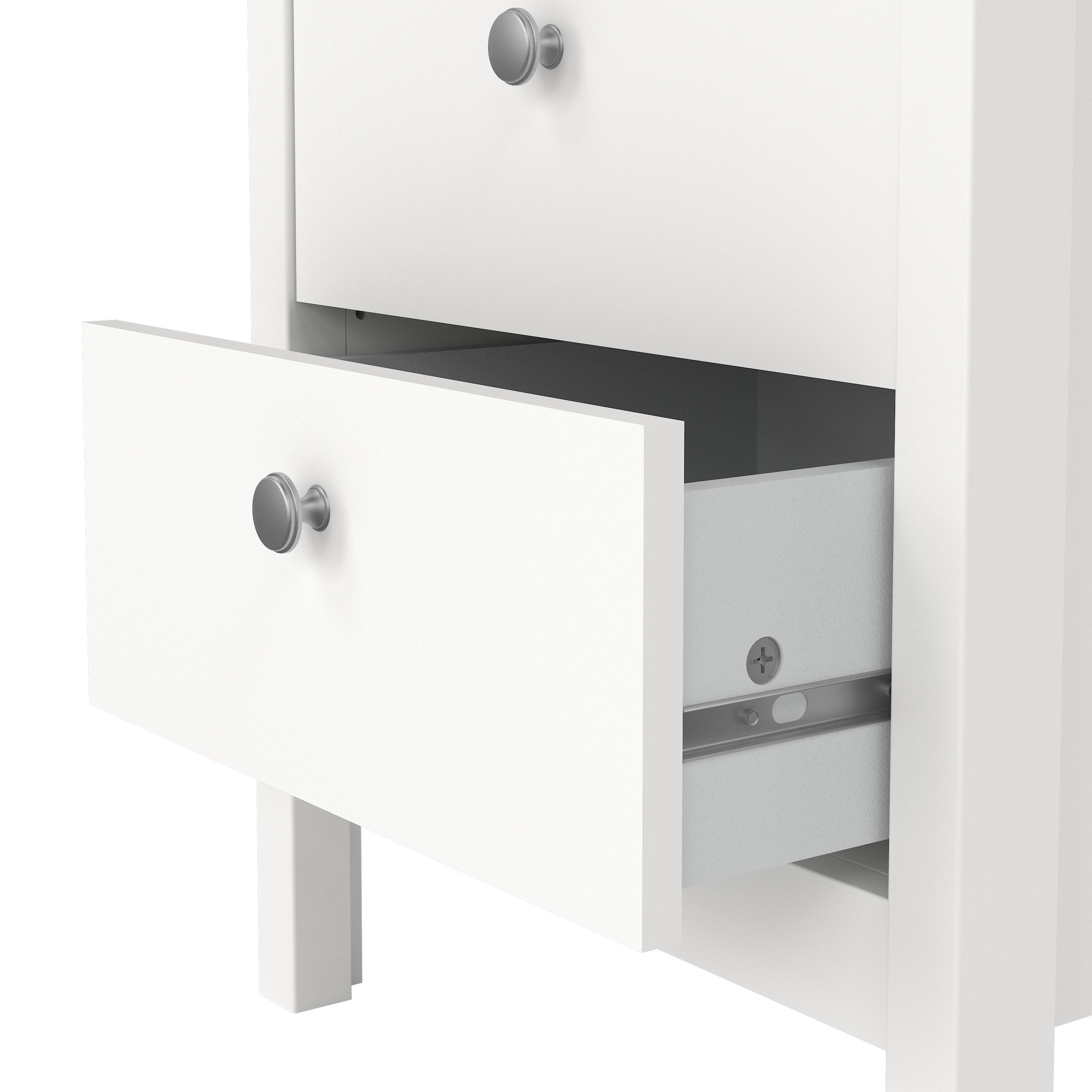 Maria Bedside Table 2 Drawers in White