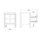 Maria Bedside Table 2 Drawers in White