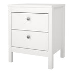Maria Bedside Table 2 Drawers in White