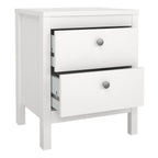 Maria Bedside Table 2 Drawers in White