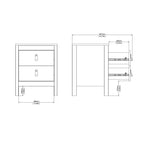 Maria Bedside Table 2 Drawers in Matt Black