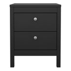 Maria Bedside Table 2 Drawers in Matt Black