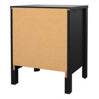 Maria Bedside Table 2 Drawers in Matt Black
