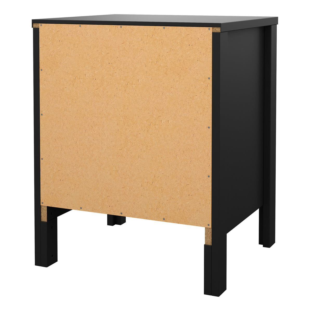 Maria Bedside Table 2 Drawers in Matt Black