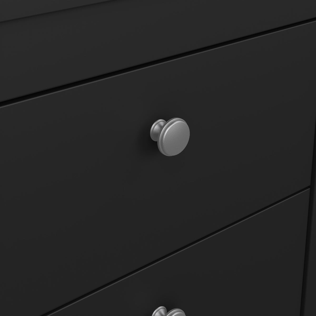 Maria Bedside Table 2 Drawers in Matt Black