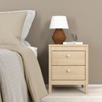 Maria Bedside Table 2 Drawers in Jackson Hickory Oak