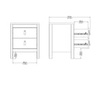 Maria Bedside Table 2 Drawers in Cashmere