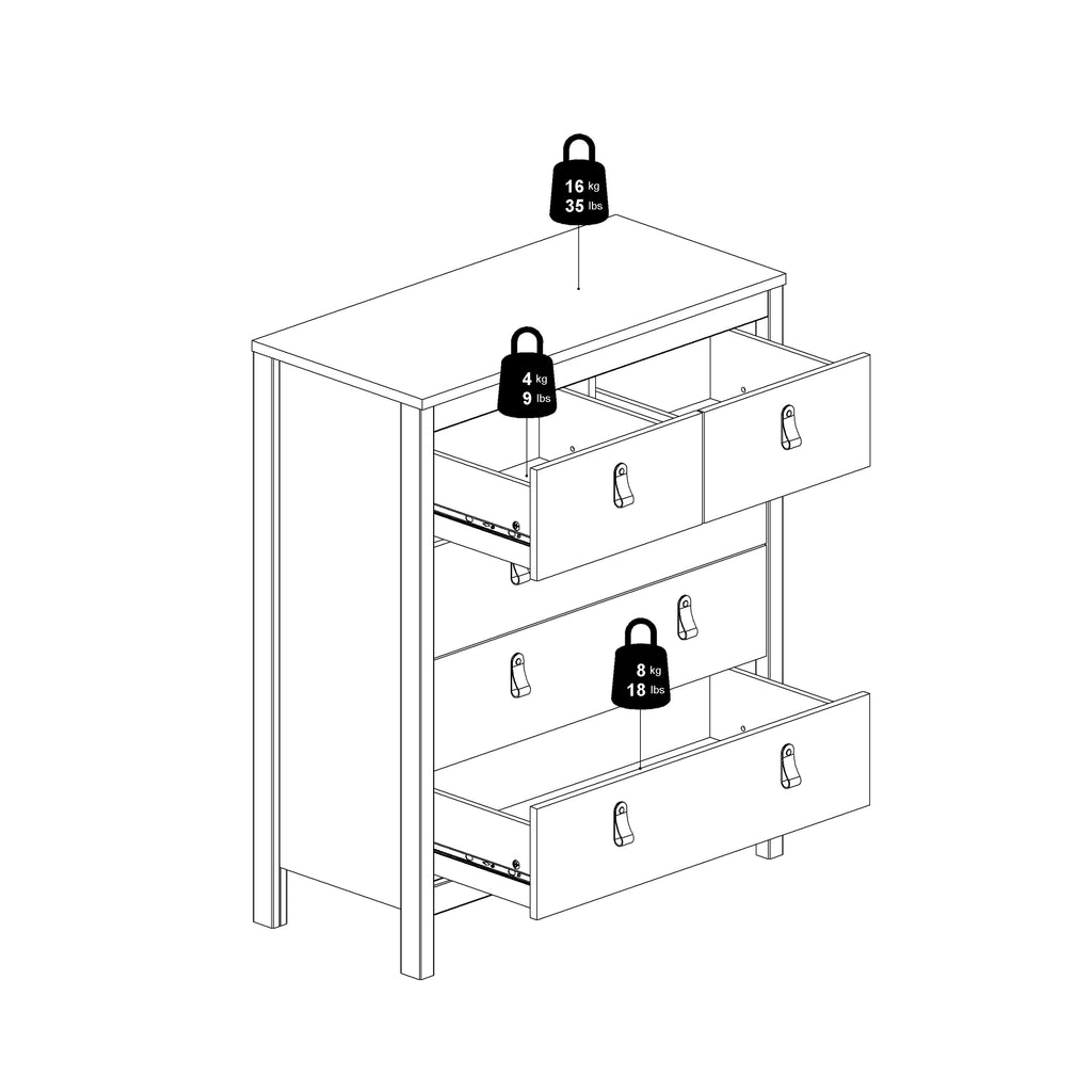 Maria Chest 3+2 Drawers in White