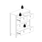 Maria Chest 3+2 Drawers in White