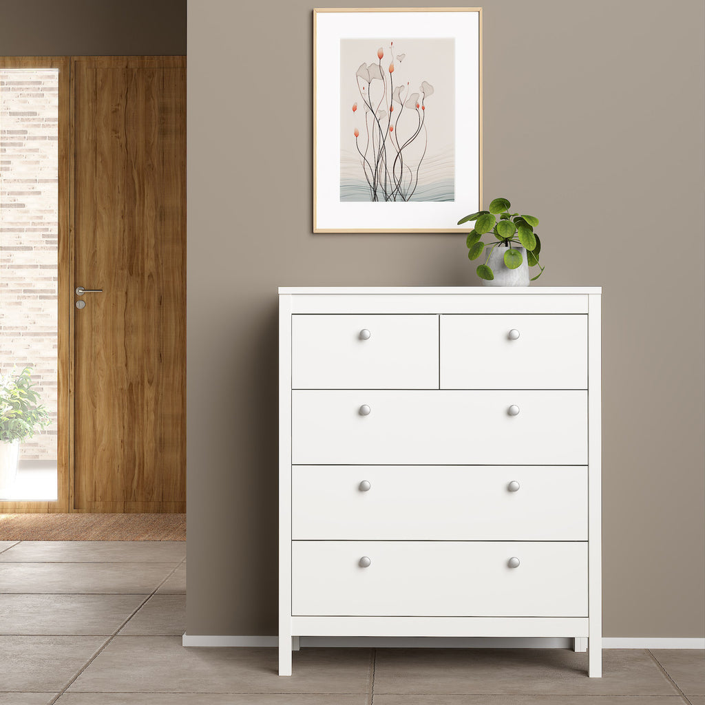 Maria Chest 3+2 Drawers in White