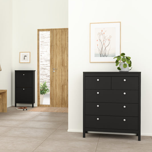 Maria Chest 3+2 Drawers in Matt Black
