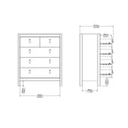 Maria Chest 3+2 Drawers in Jackson Hickory Oak