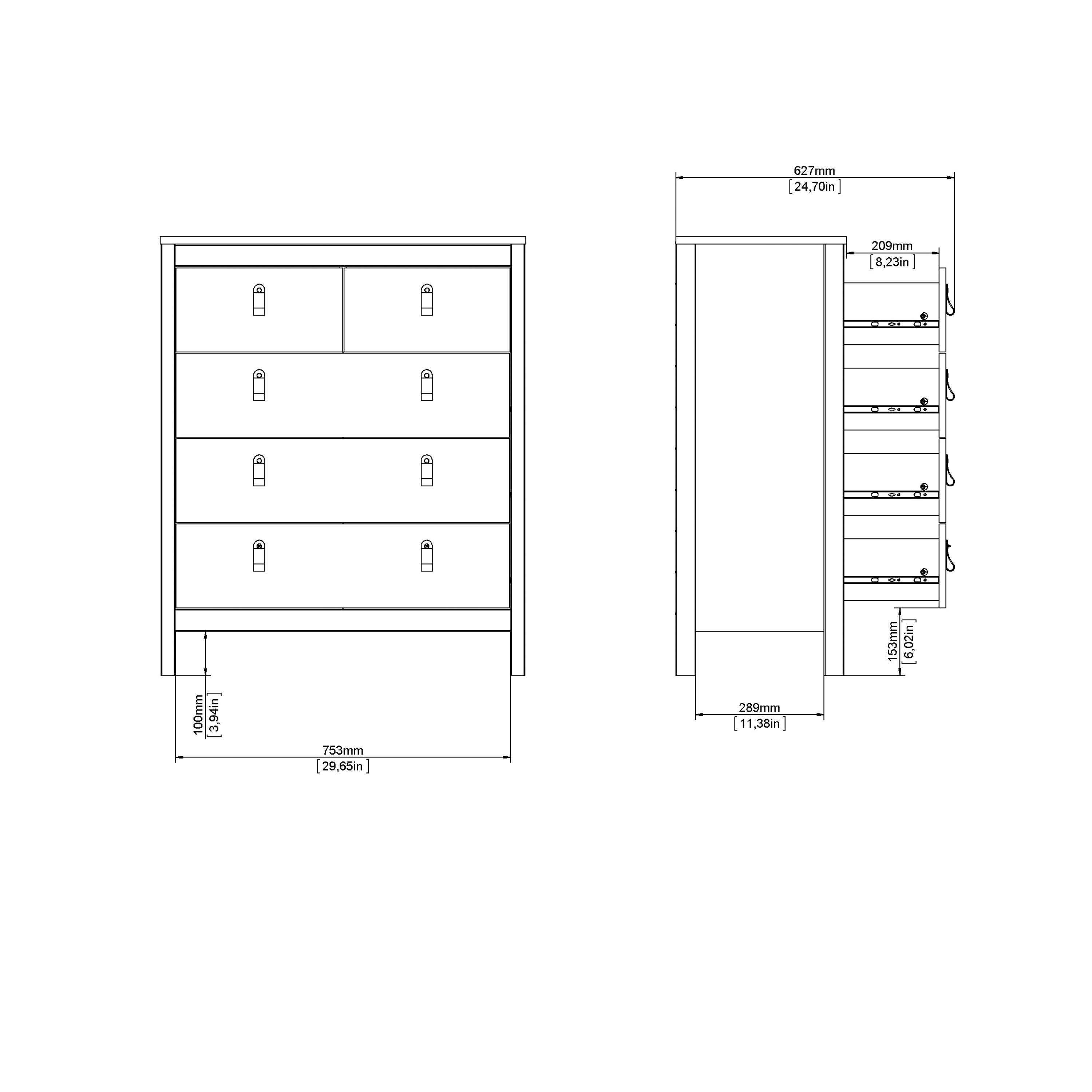 Maria Chest 3+2 Drawers in Cashmere