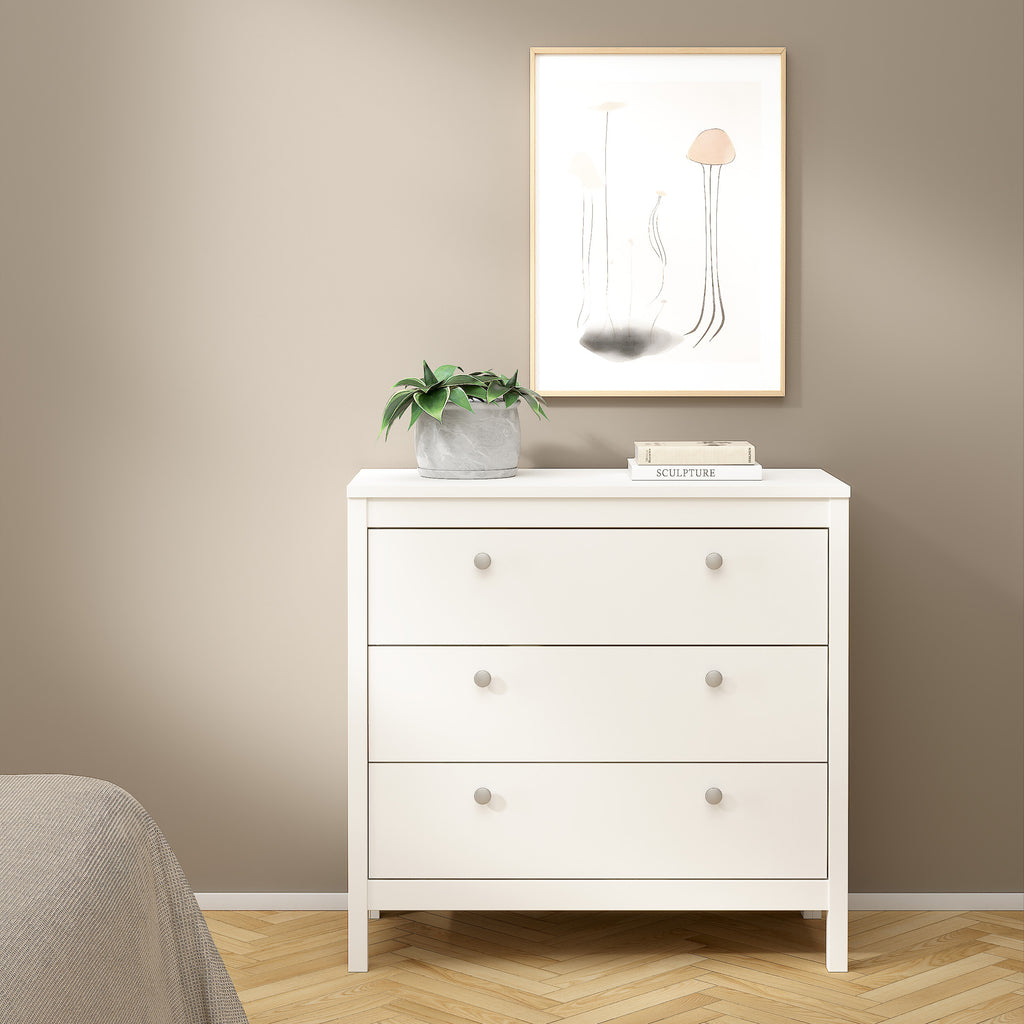 Maria Chest 3 Drawers in White