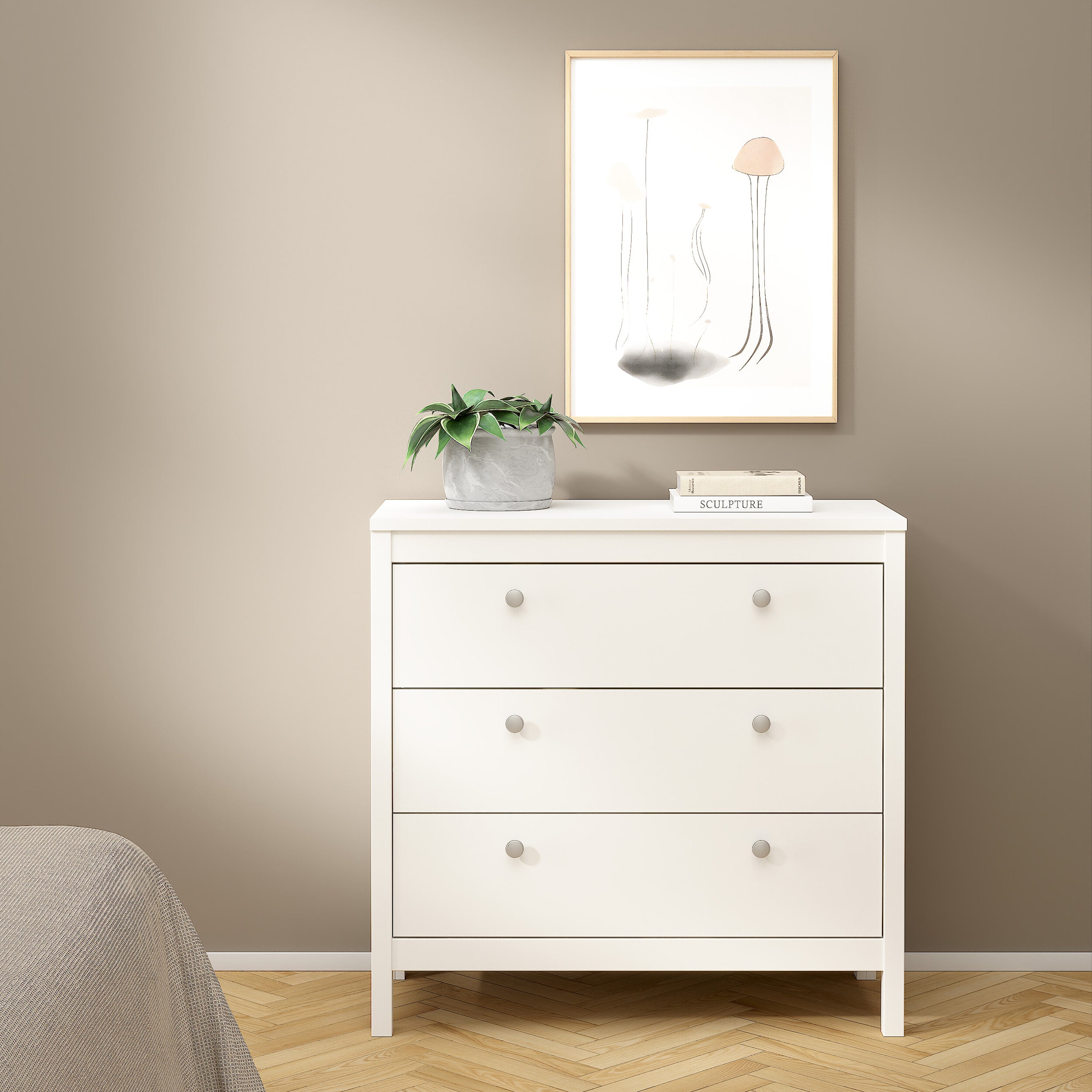 Maria Chest 3 Drawers in White