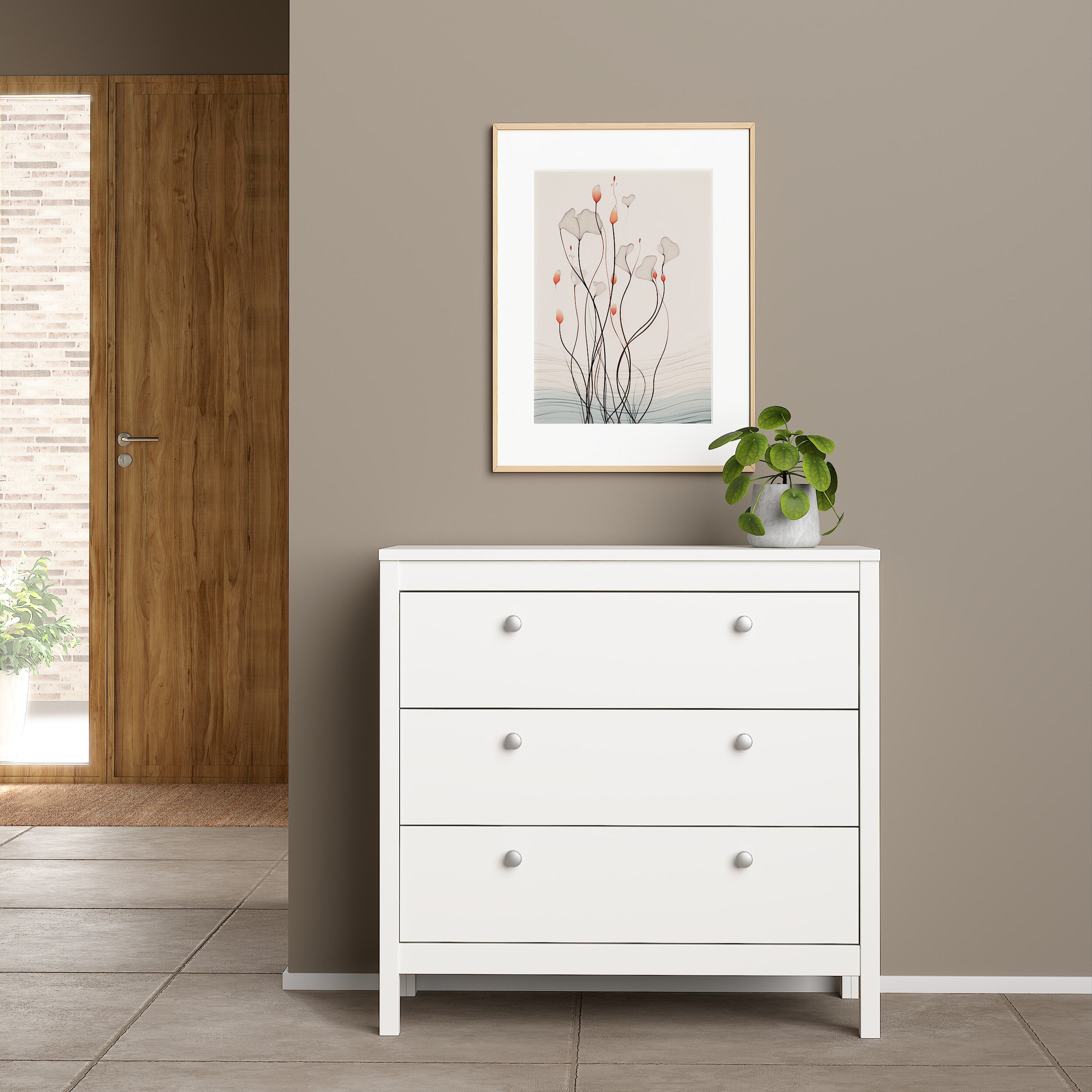 Maria Chest 3 Drawers in White