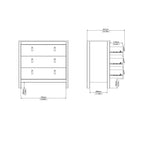 Maria Chest 3 Drawers in Matt Black