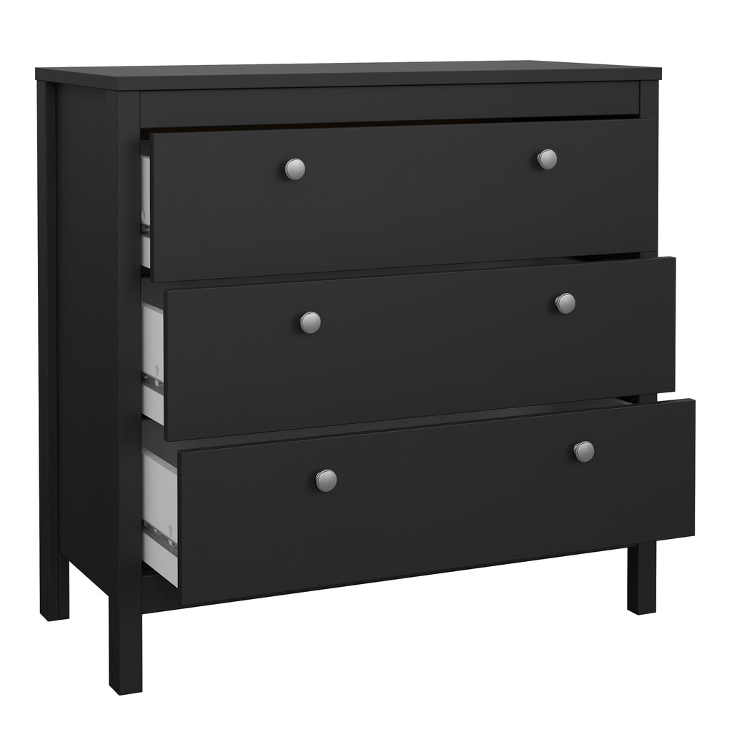 Maria Chest 3 Drawers in Matt Black