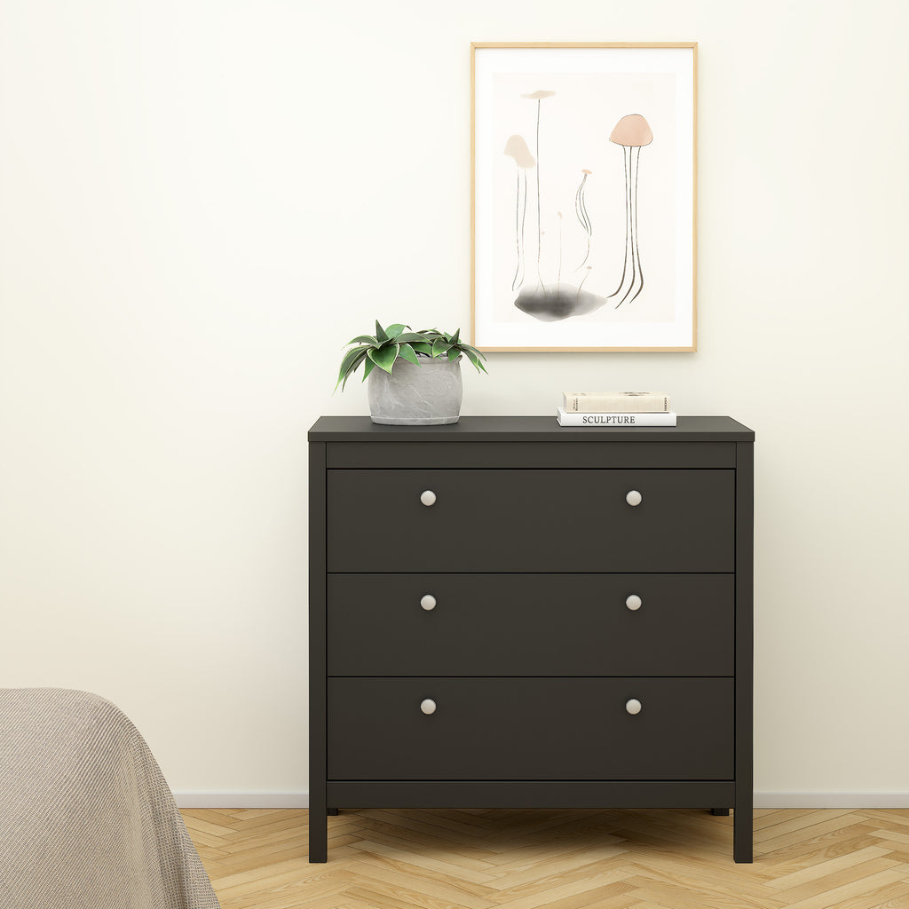 Maria Chest 3 Drawers in Matt Black