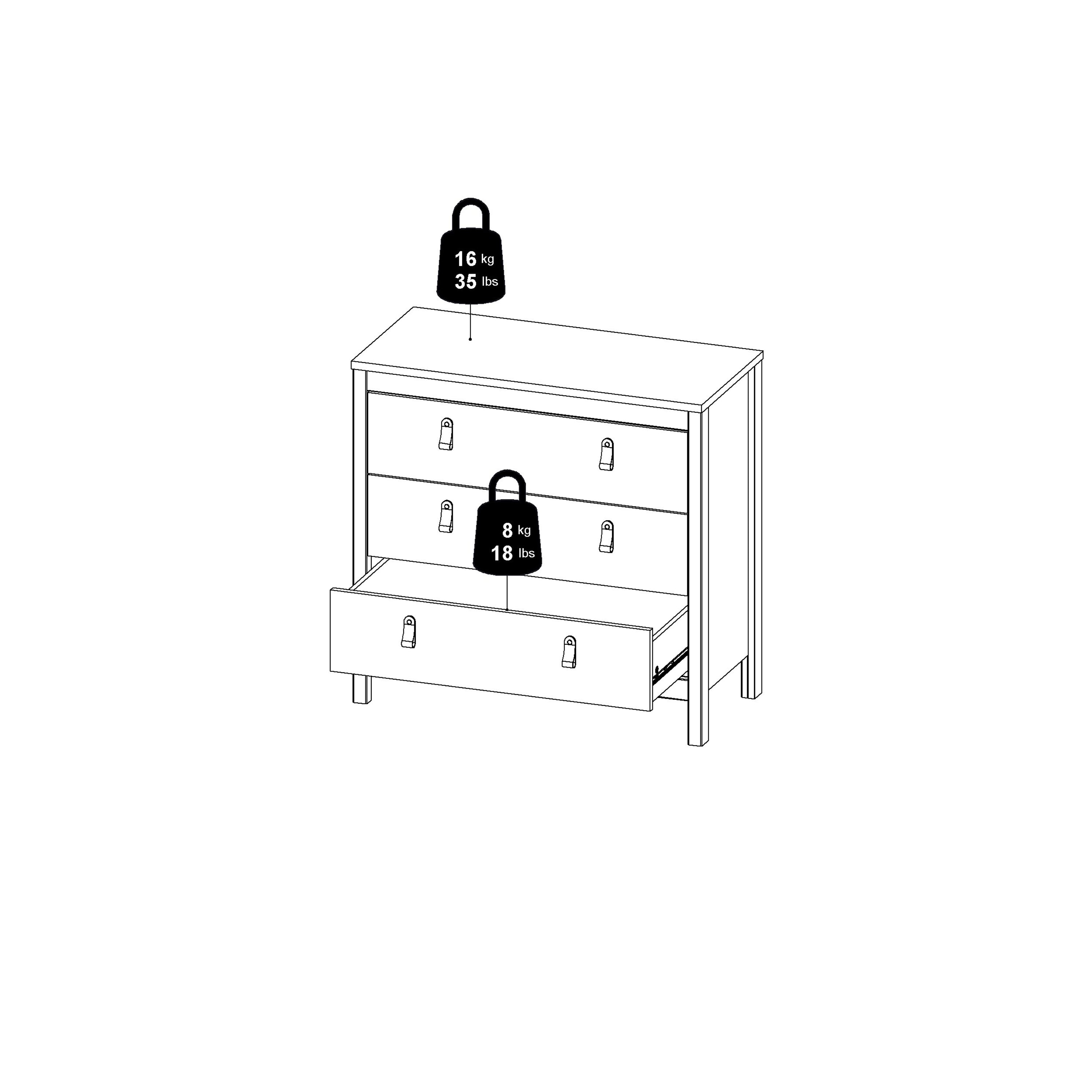 Maria Chest 3 Drawers in Cashmere