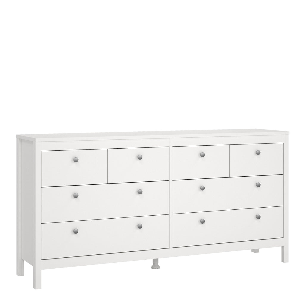 Maria Double Dresser 4+4 Drawers in White