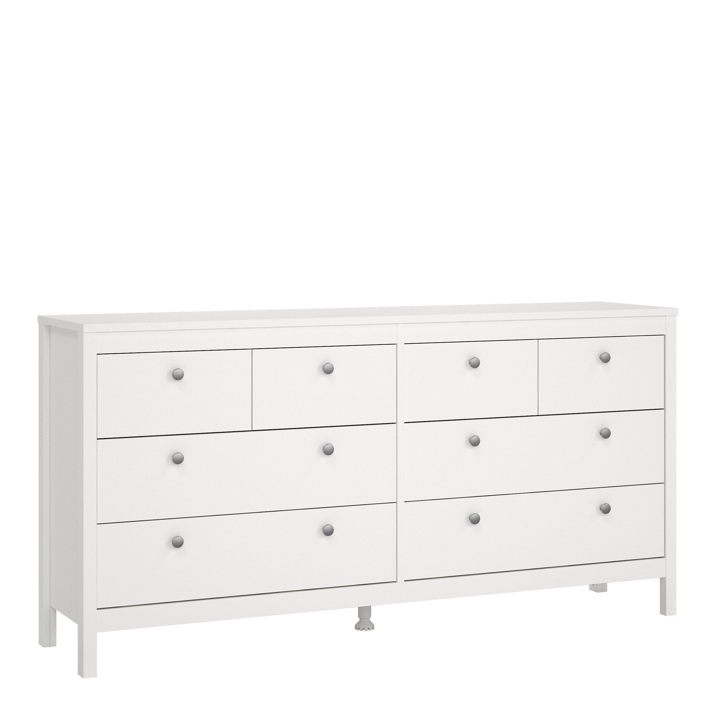 Maria Double Dresser 4+4 Drawers in White