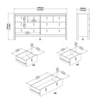 Maria Double Dresser 4+4 Drawers in White
