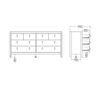 Maria Double Dresser 4+4 Drawers in White