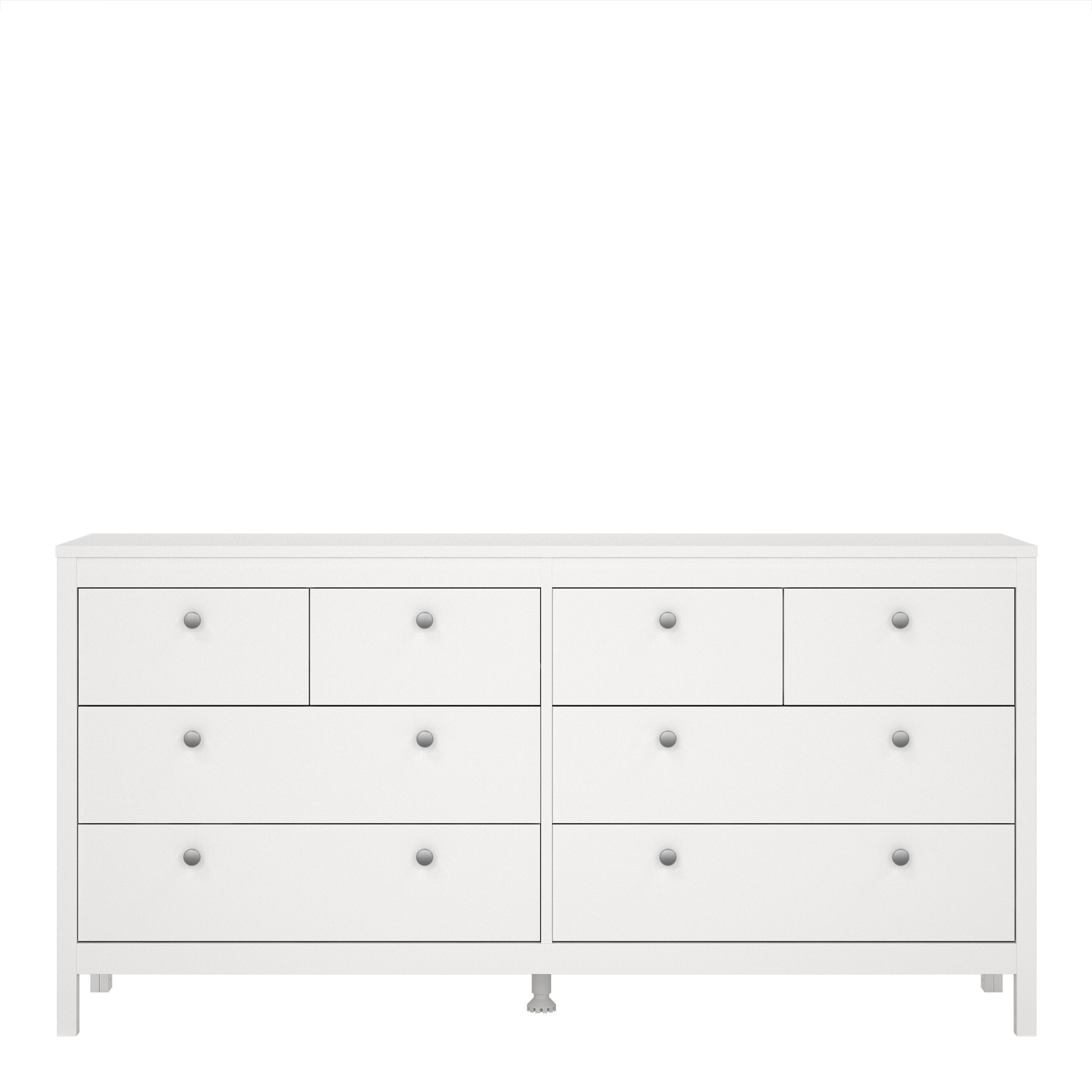 Maria Double Dresser 4+4 Drawers in White