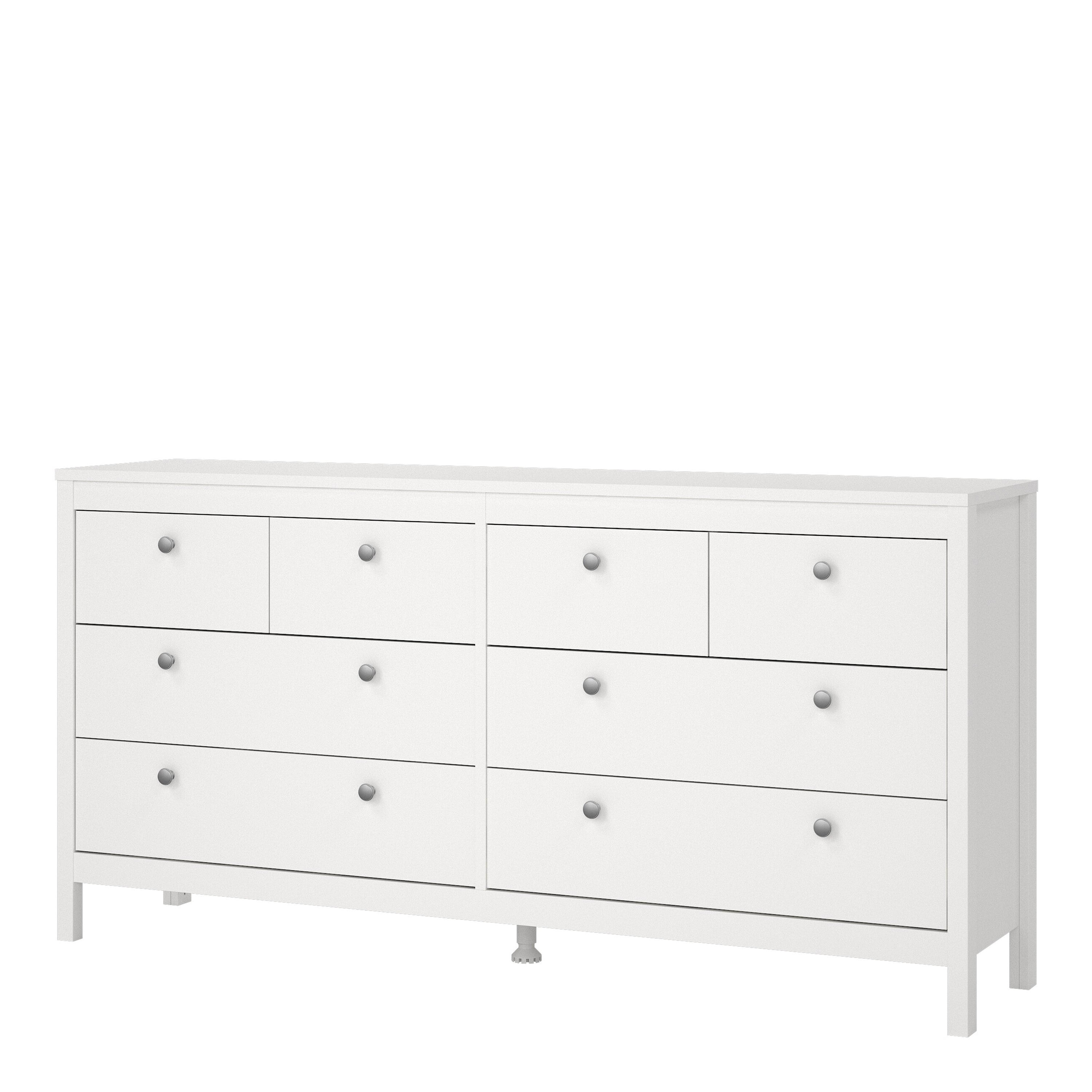 Maria Double Dresser 4+4 Drawers in White