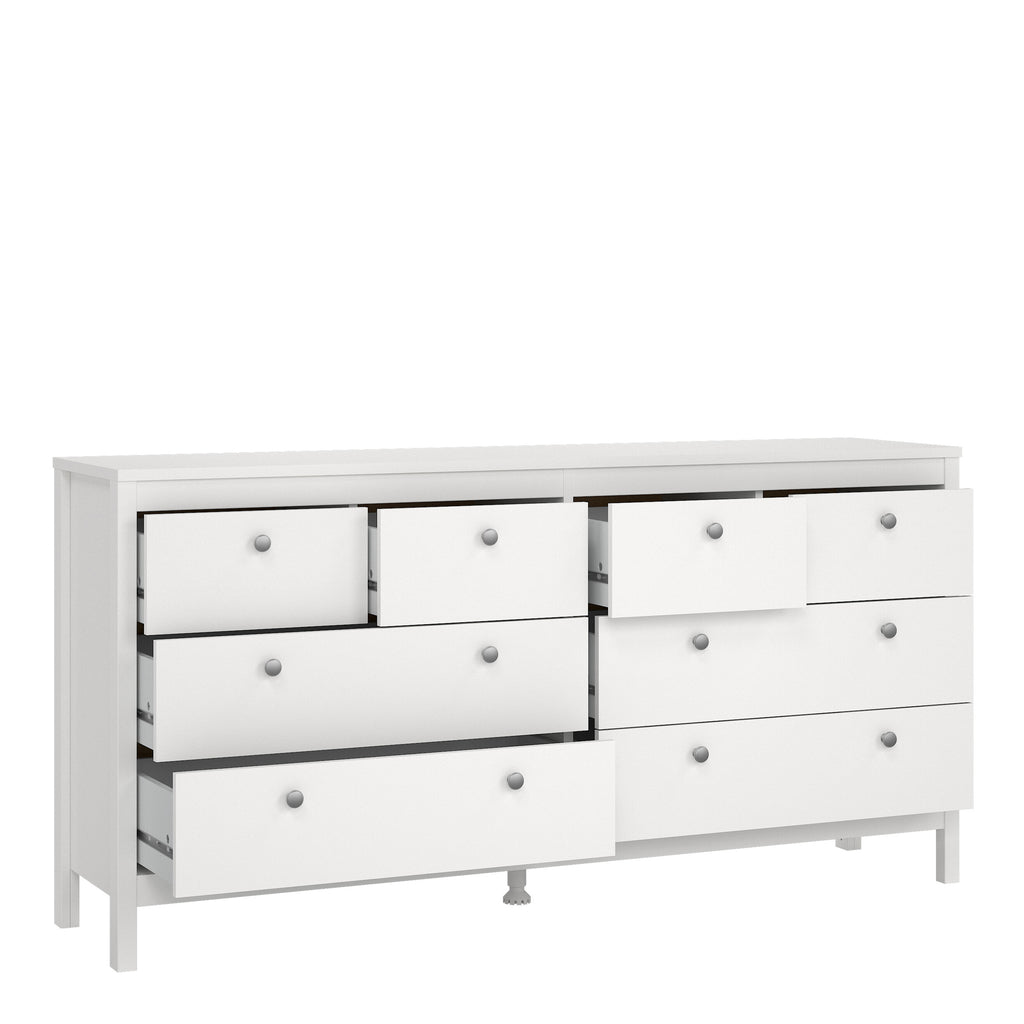 Maria Double Dresser 4+4 Drawers in White