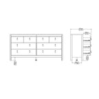 Maria Double Dresser 4+4 Drawers in Matt Black