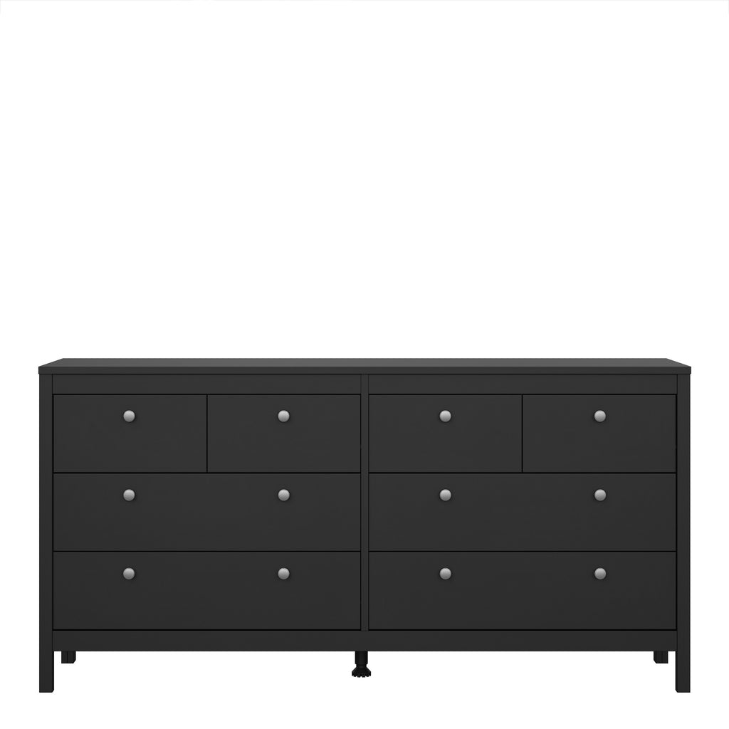 Maria Double Dresser 4+4 Drawers in Matt Black