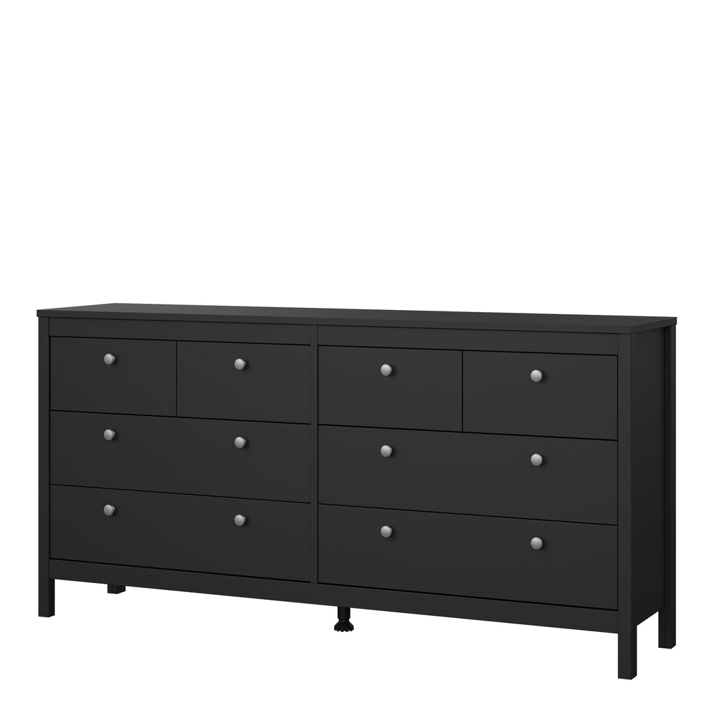 Maria Double Dresser 4+4 Drawers in Matt Black