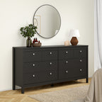 Maria Double Dresser 4+4 Drawers in Matt Black